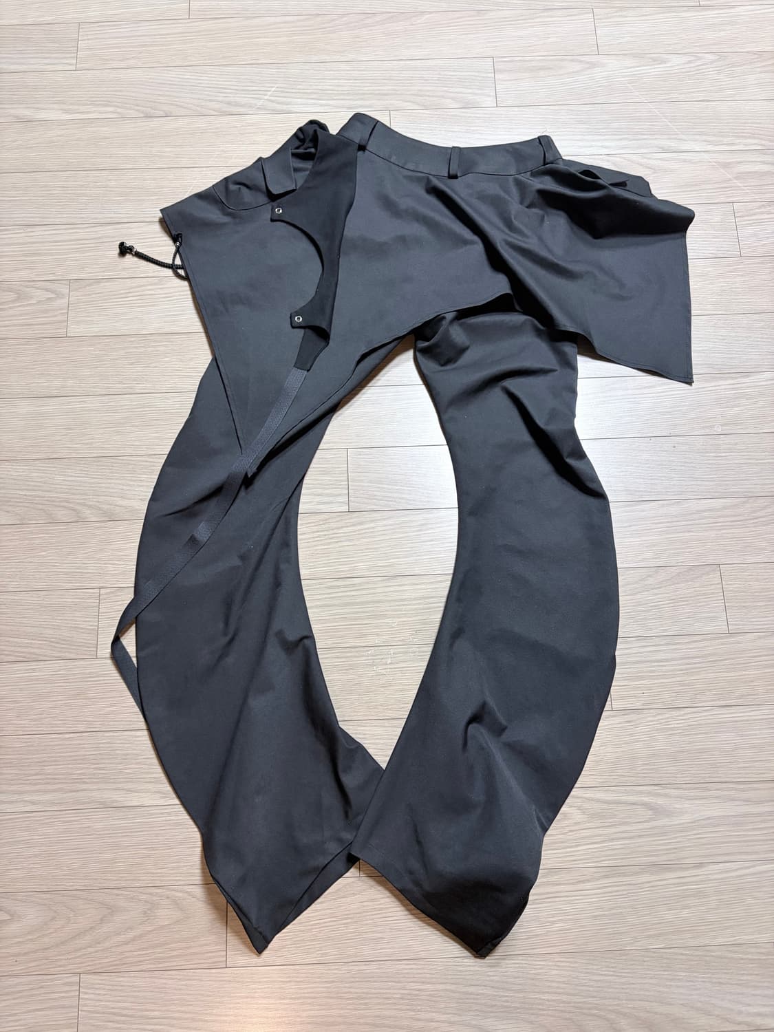 카시코 kashiko Layered Strap Pants Black S 상품이미지3