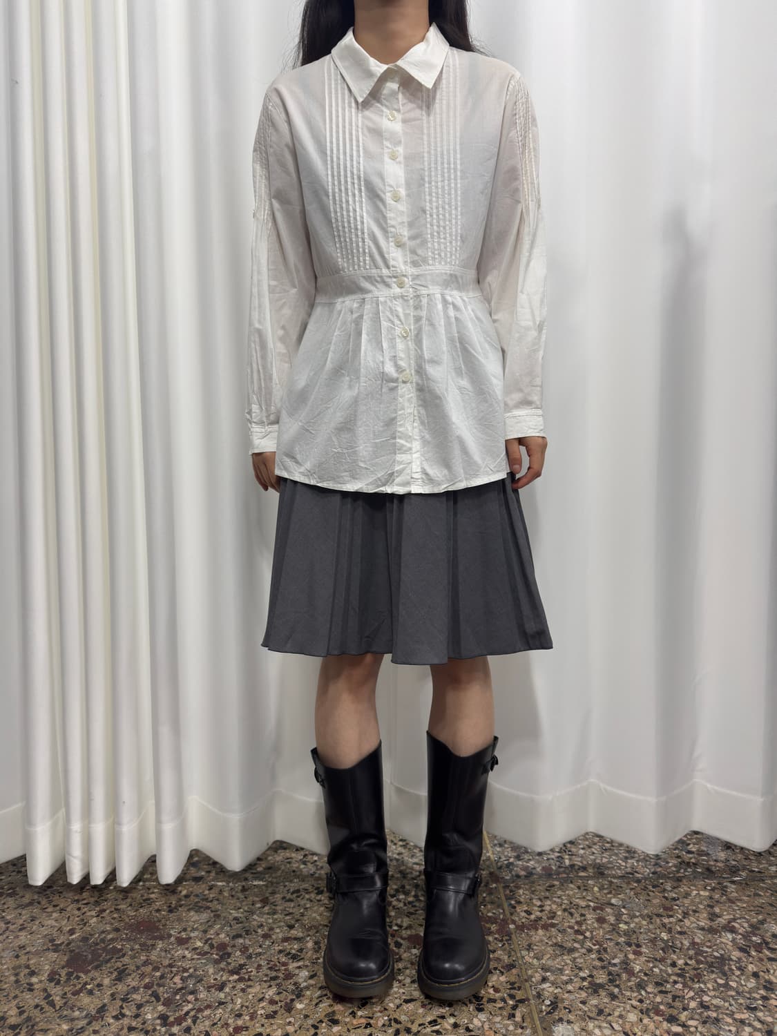 white pintuck shirt 상품이미지3