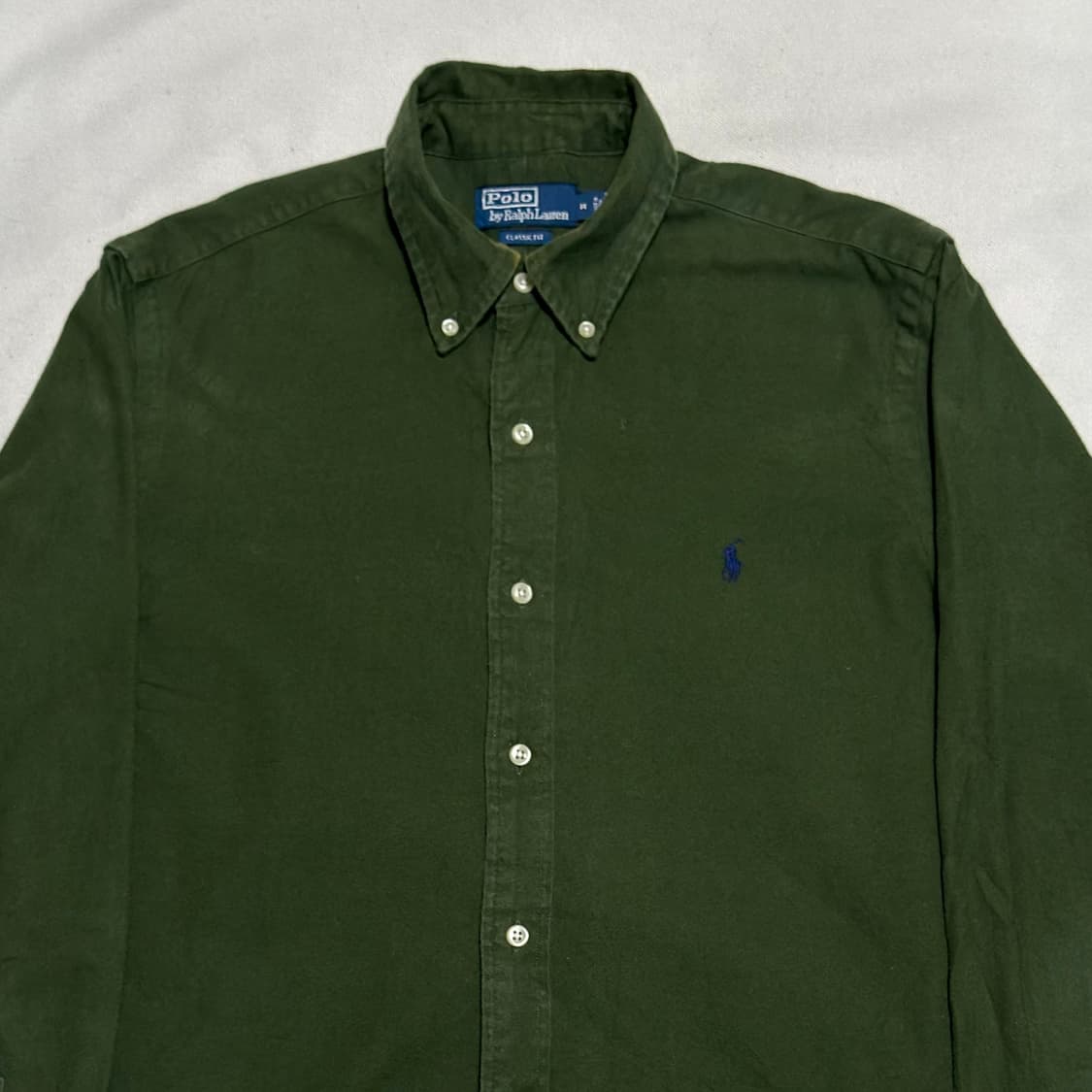 M 폴로랄프로렌 네이비 포니 그린 코튼 셔츠 상품이미지1