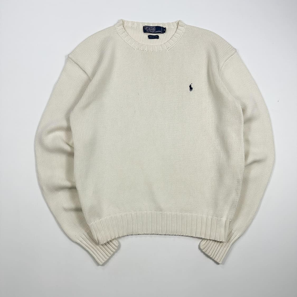 폴로 랄프로렌 코튼 니트 아이보리 화이트 S 상품이미지1