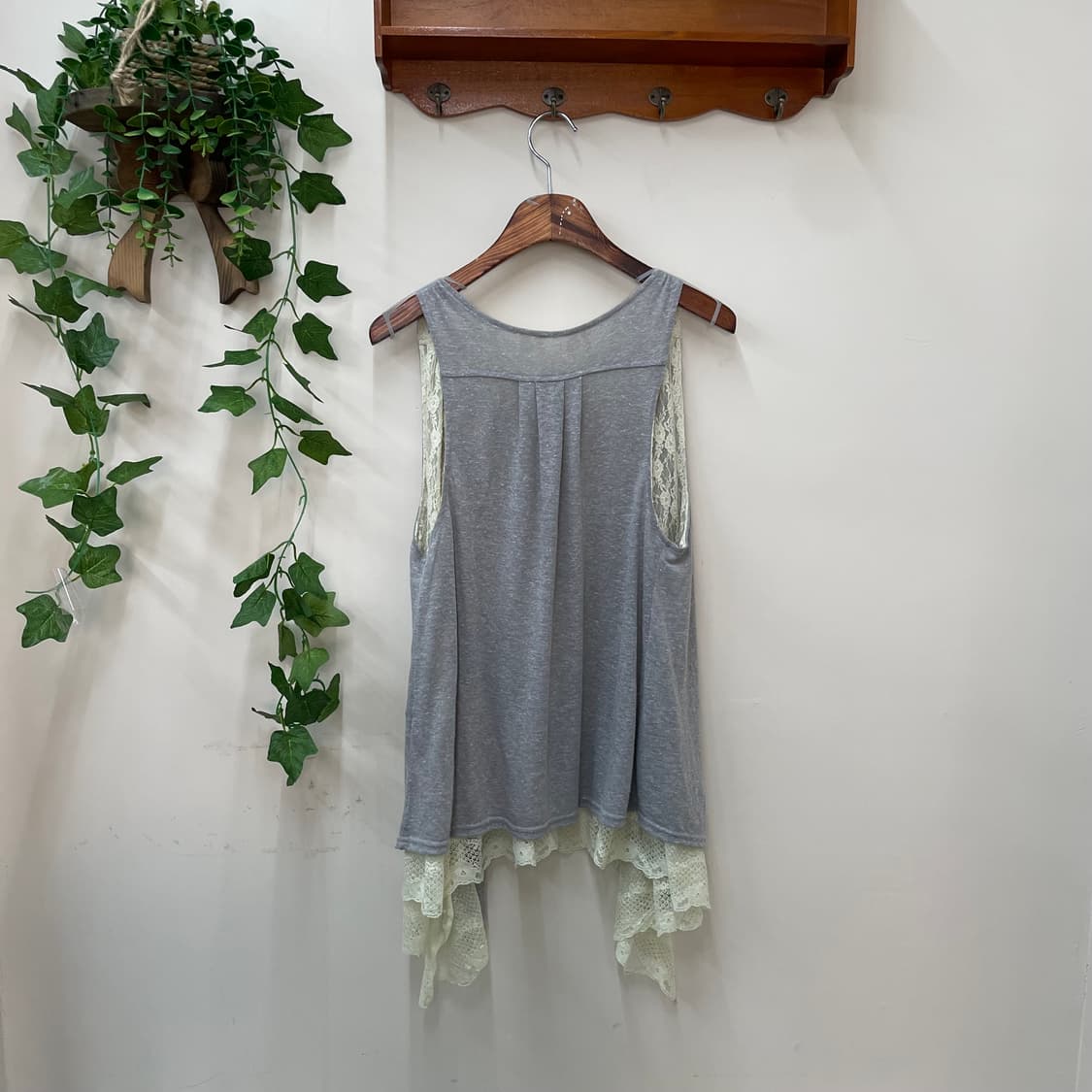 모리 페어리 여리 리버시블 그레이 레이스 2way 베스트 🏠 상품이미지2