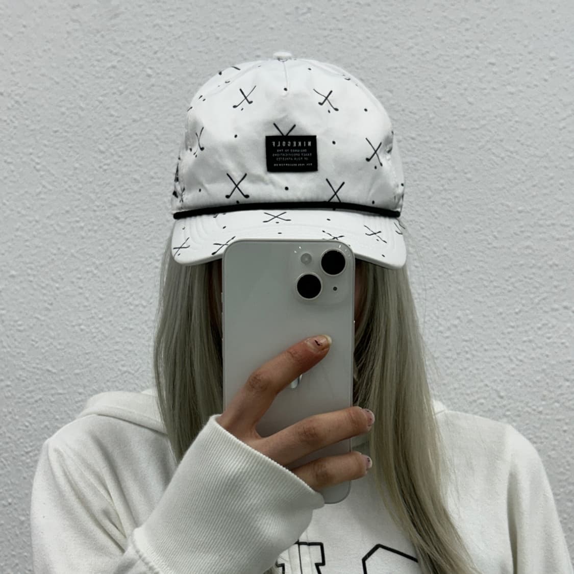 나이키 골프 패턴 화이트 볼캡 상품이미지1