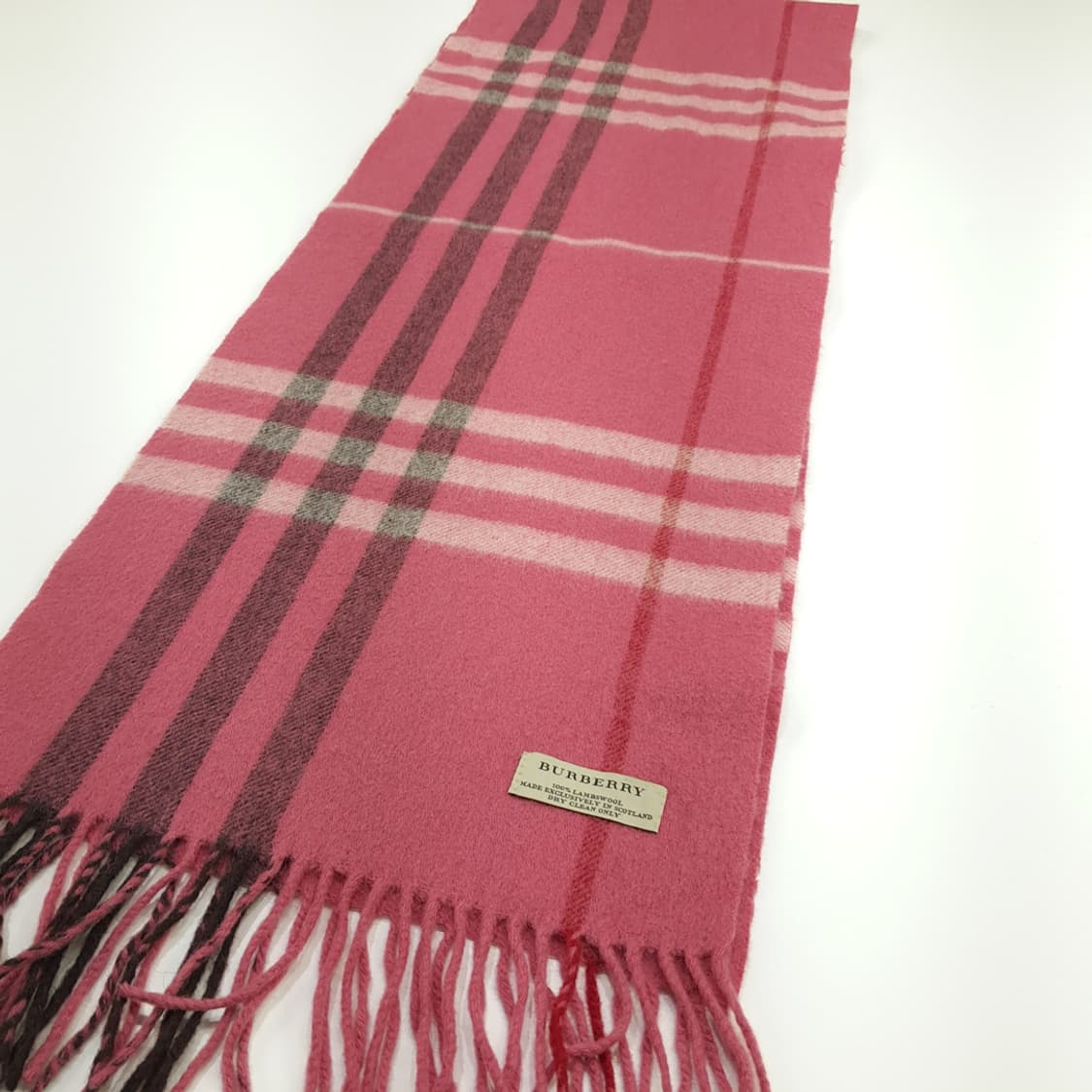 MX159 버버리 핫핑크 자이언트 노바체크 램스울 목도리 머플러 상품이미지7
