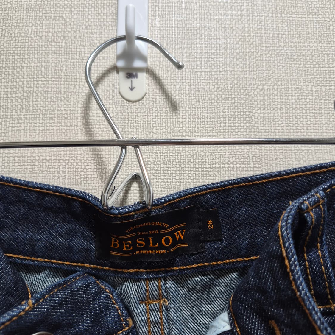 (28) 비슬로우 원턱 데님 쇼츠 인디고 상품이미지5