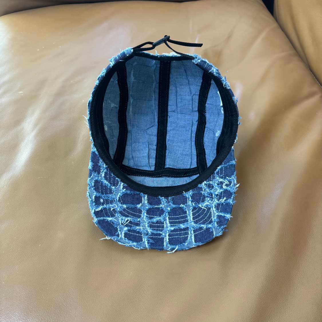 슈프림 캠프캡 모자 박스로고 프레이드 크록 데님 상품이미지6