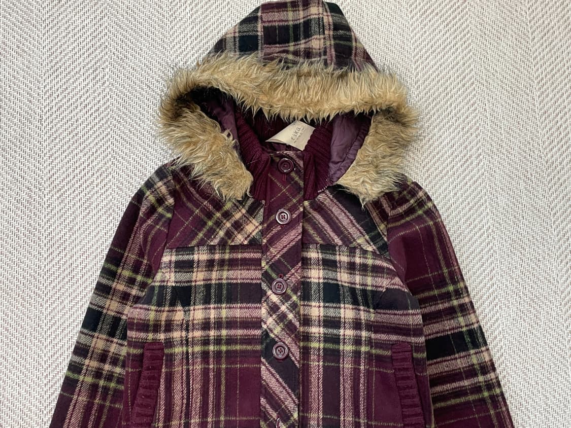 Fika 빈티지 퍼트리밍 체크 자켓 goa y2k 상품이미지3