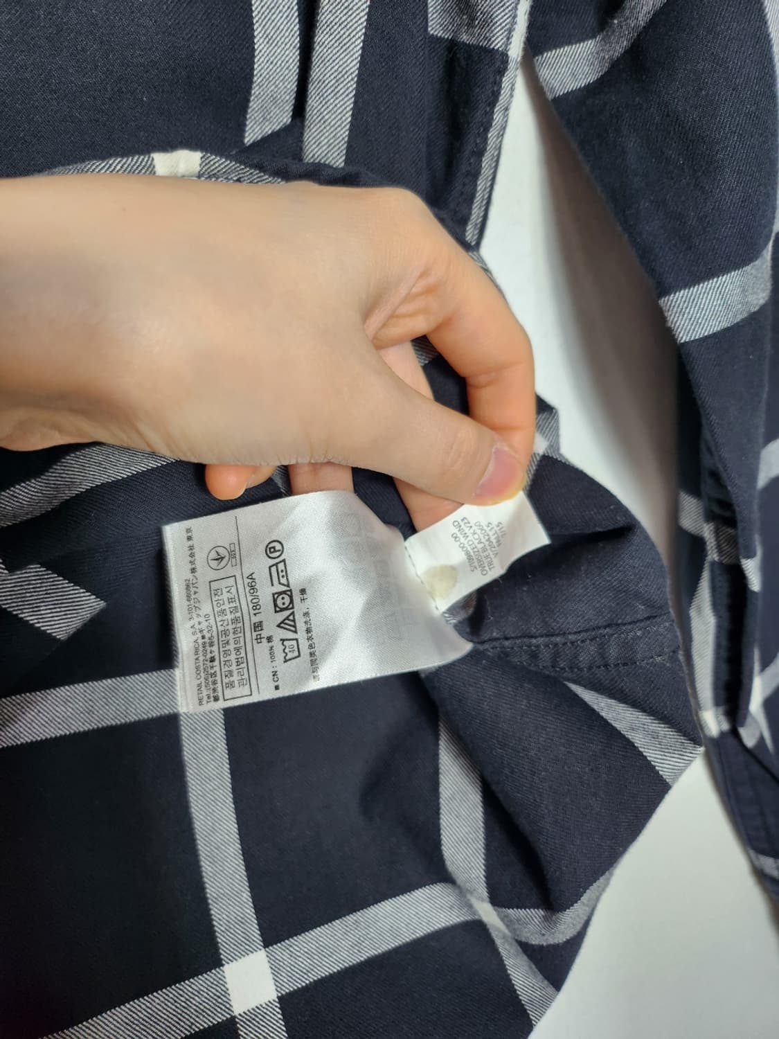 M 갭 네이비 체크 셔츠 상품이미지5