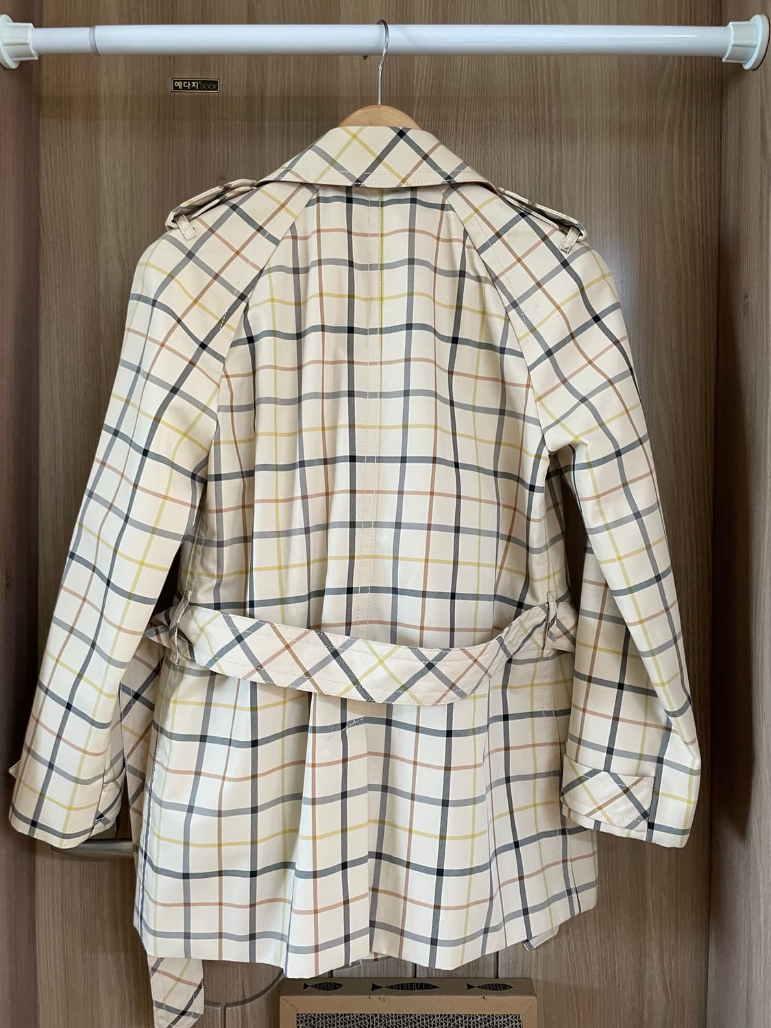 코치 COACH 체크 숏트렌치 코트 XS  상품이미지2