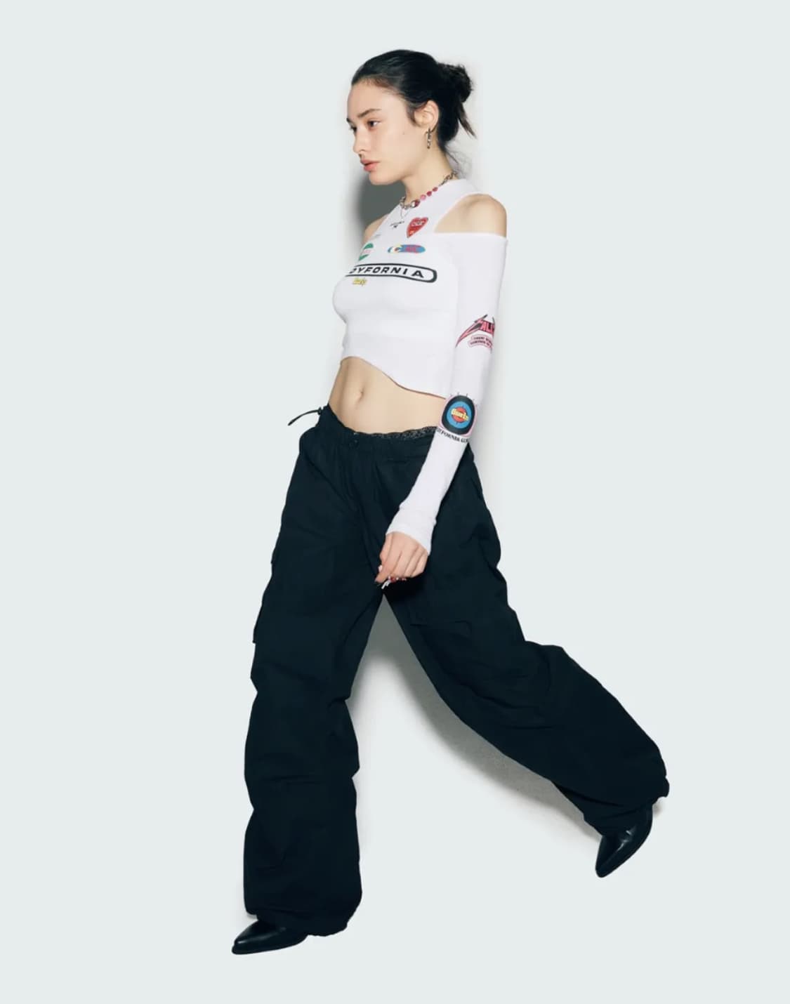 애즈이프캘리 파라슈트 카고팬츠 블랙 상품이미지1