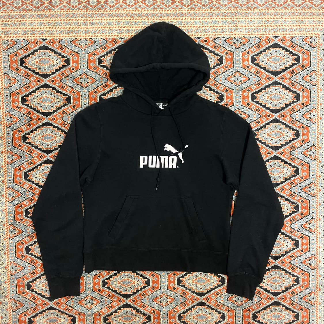 푸마 시그니처로고 블랙 기모 후드티셔츠 여성S 상품이미지1