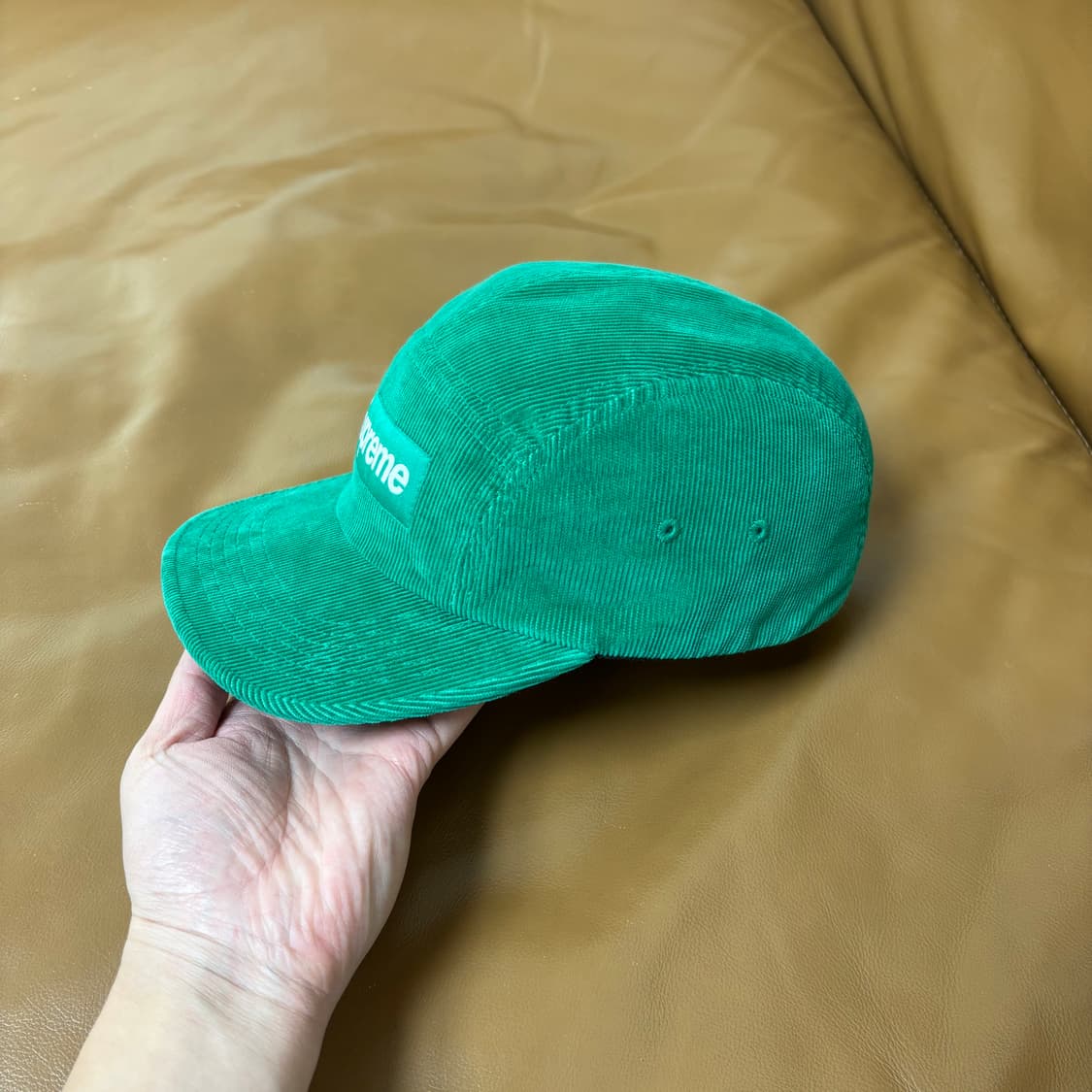 슈프림 캠프캡 모자 박스로고 코듀로이 그린 상품이미지4