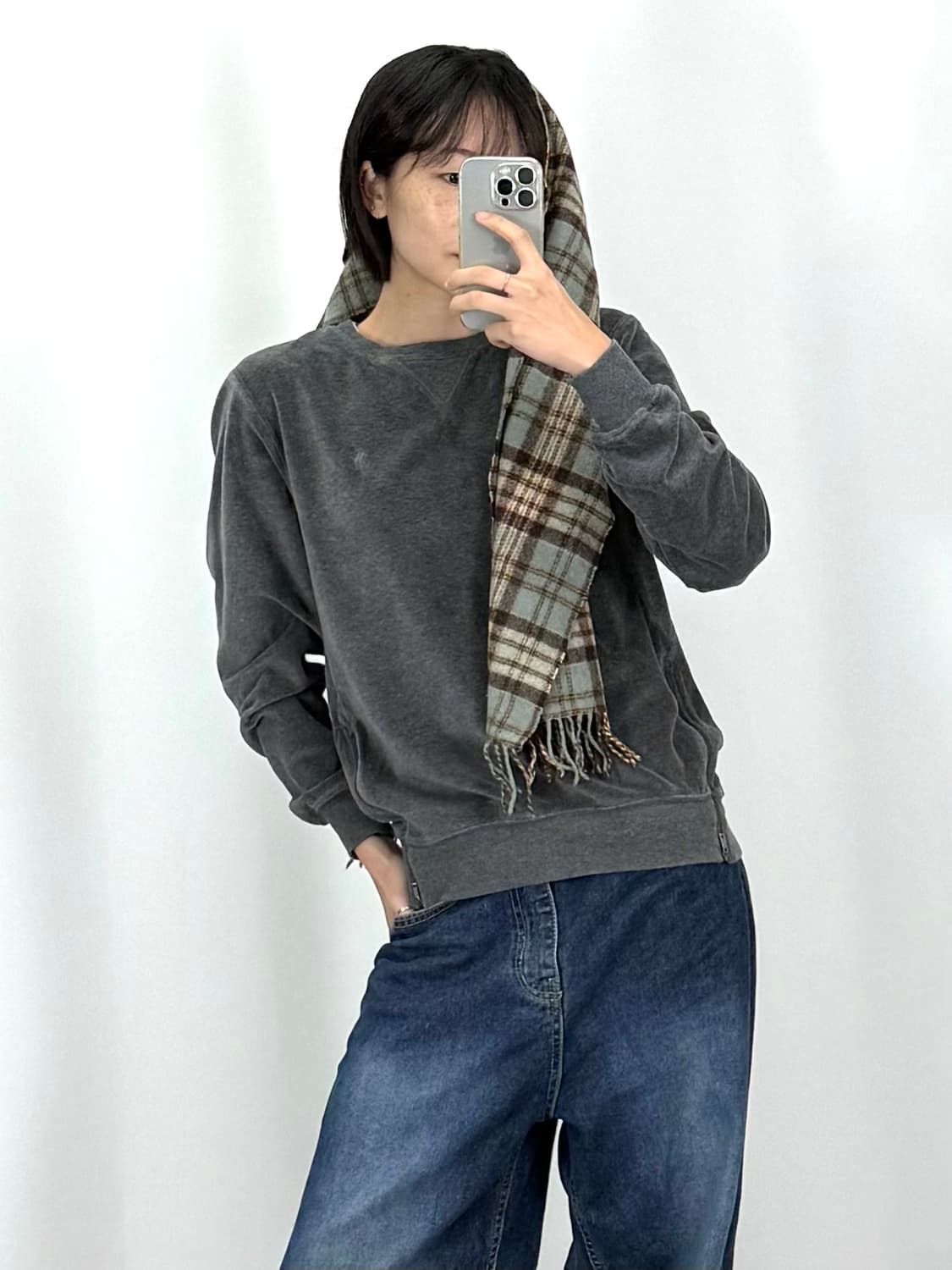 루키CK9753: 폴로 진그레이 여성 니트 맨투맨 상품이미지1