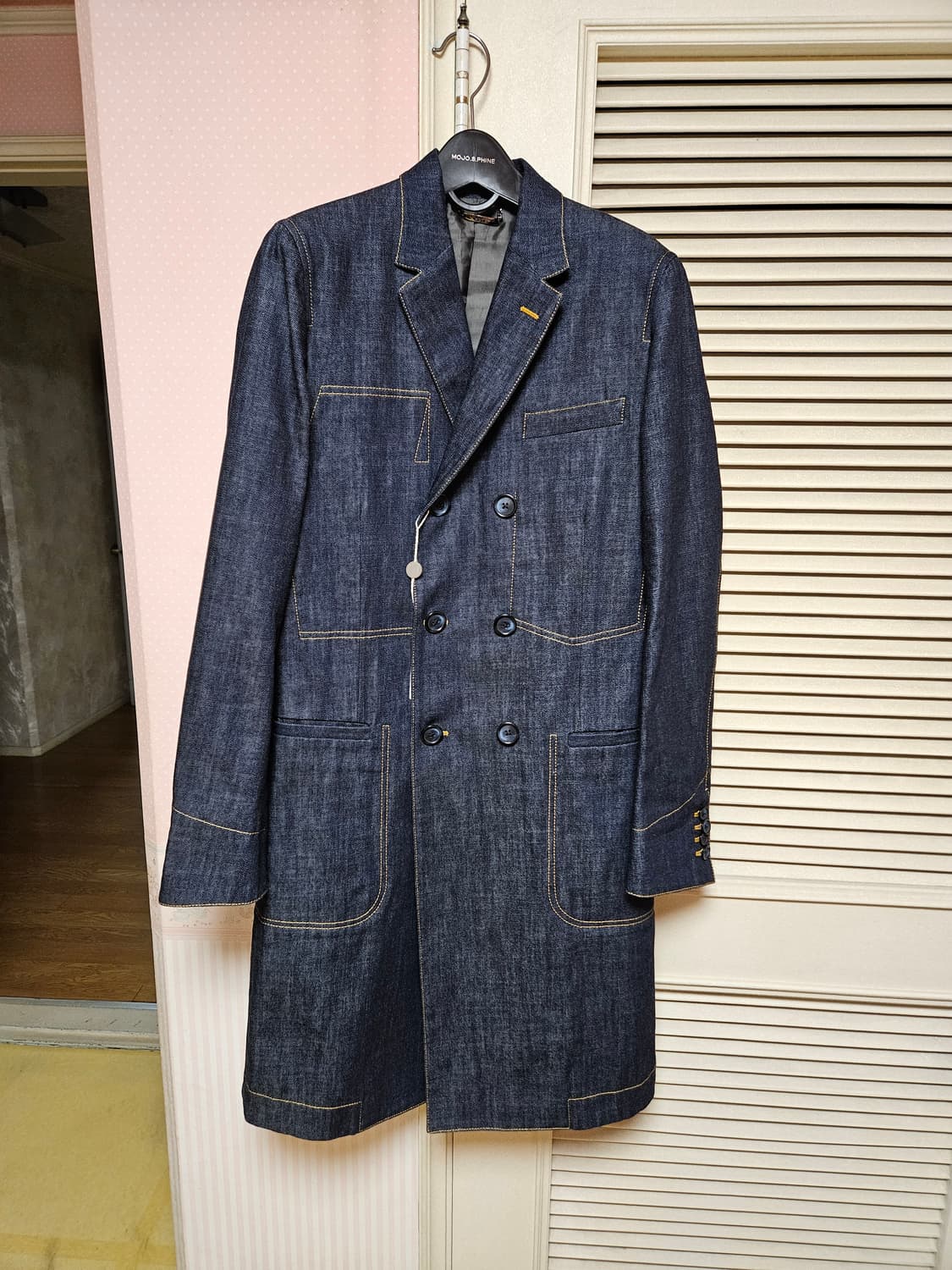 [명품/새상품] 돌체앤가바나 데님 더블 롱코트 상품이미지1