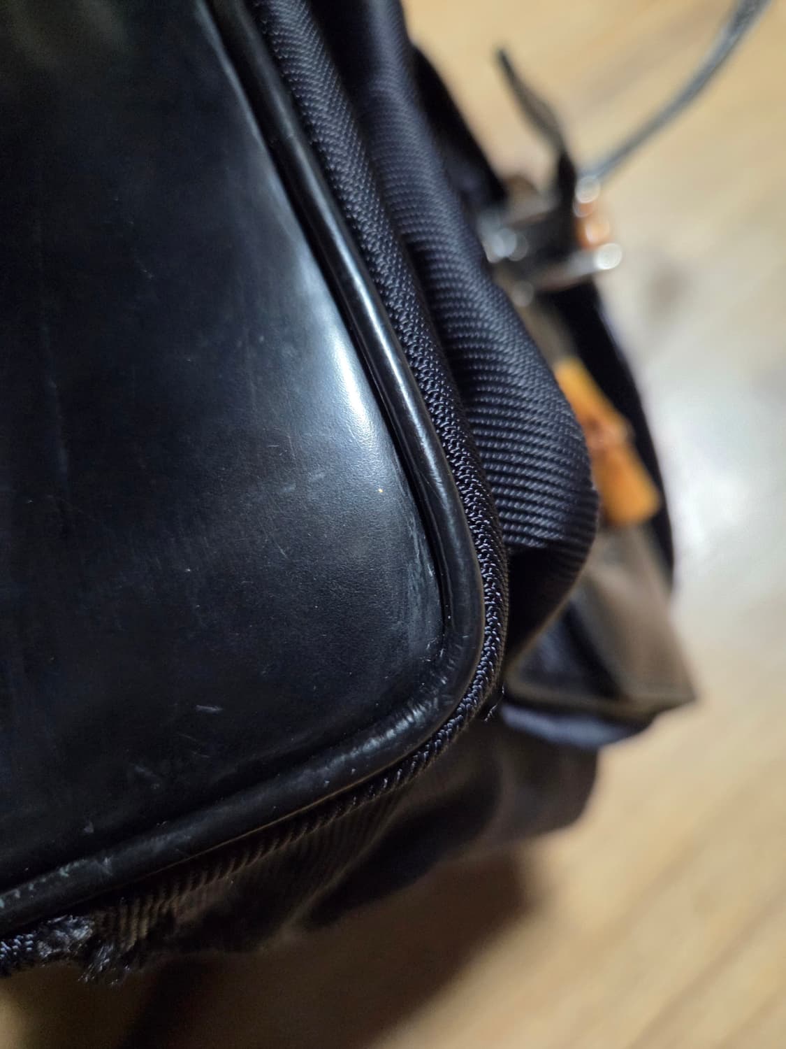 올드 구찌 나일론 레더 뱀부 백팩 상품이미지6