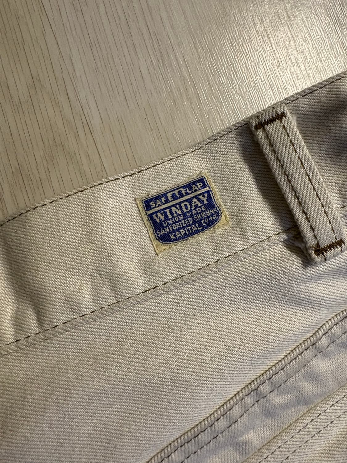 Kapital 14oz 화이트 데님 커스텀 팬츠 / 1of1 / 체인 디 상품이미지4