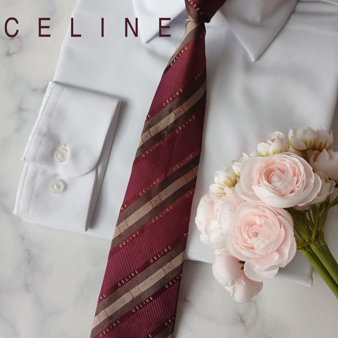 셀린느 실크 스트라이프&트리오페 넥타이 8.7cm B등급 A19138
 상품이미지1