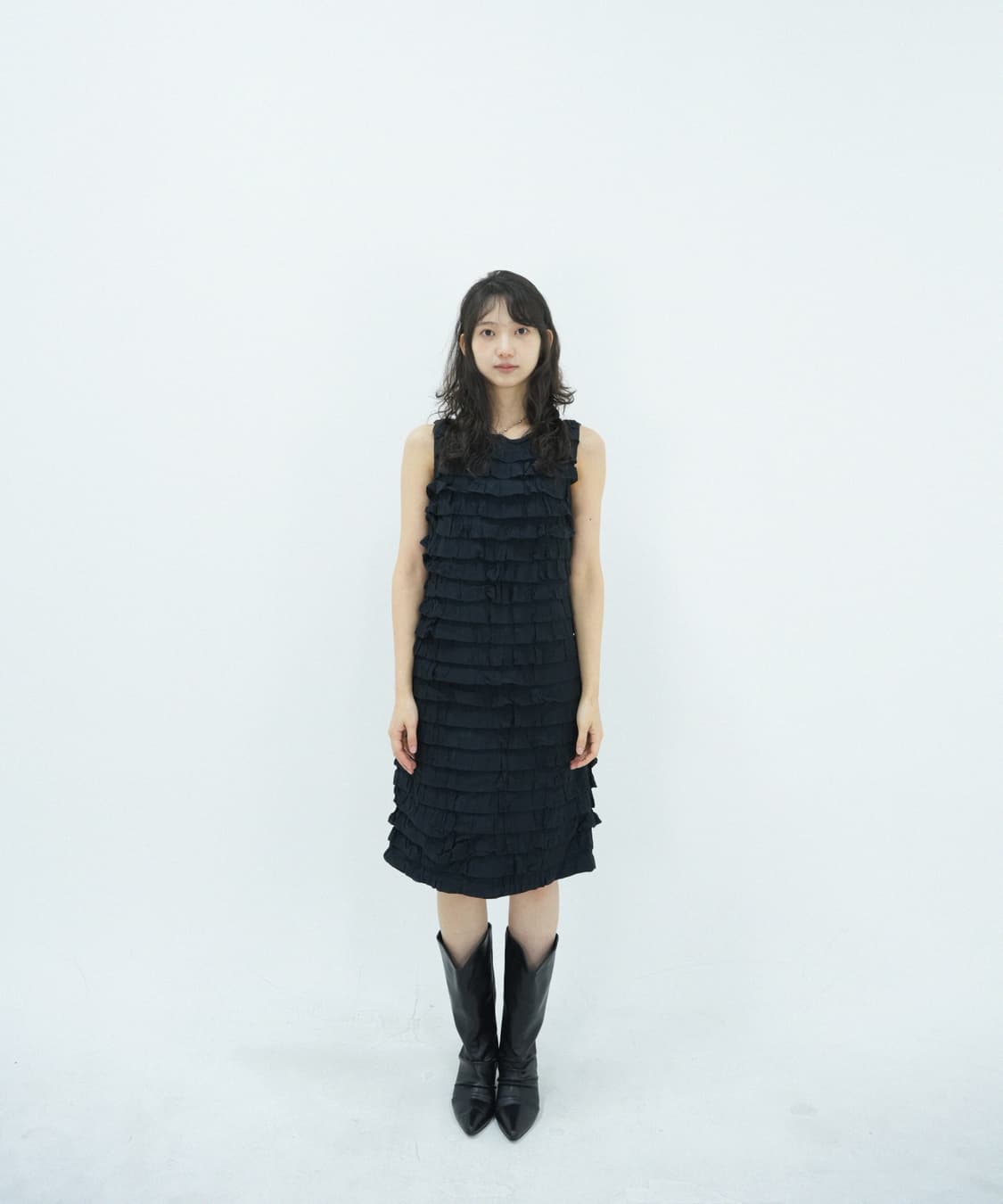 블랙 러플 드레스 Black ruffle dress 상품이미지2