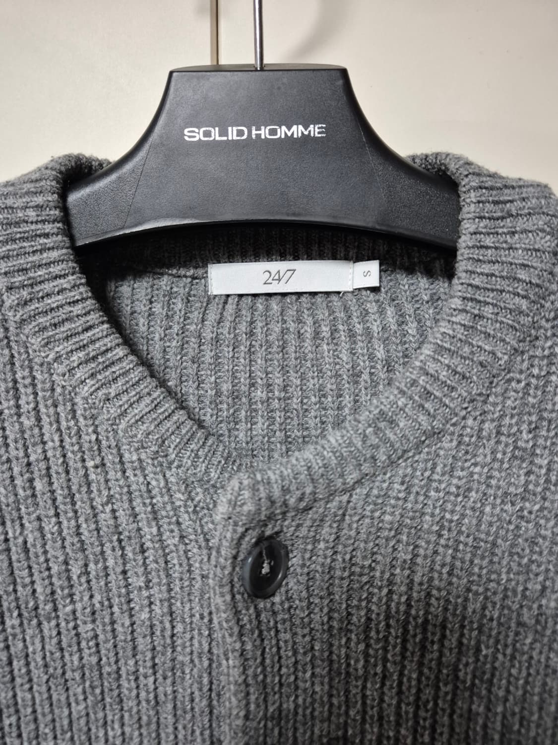 (S) 24/7 시리즈 그레이 울 점퍼 가디건 상품이미지5