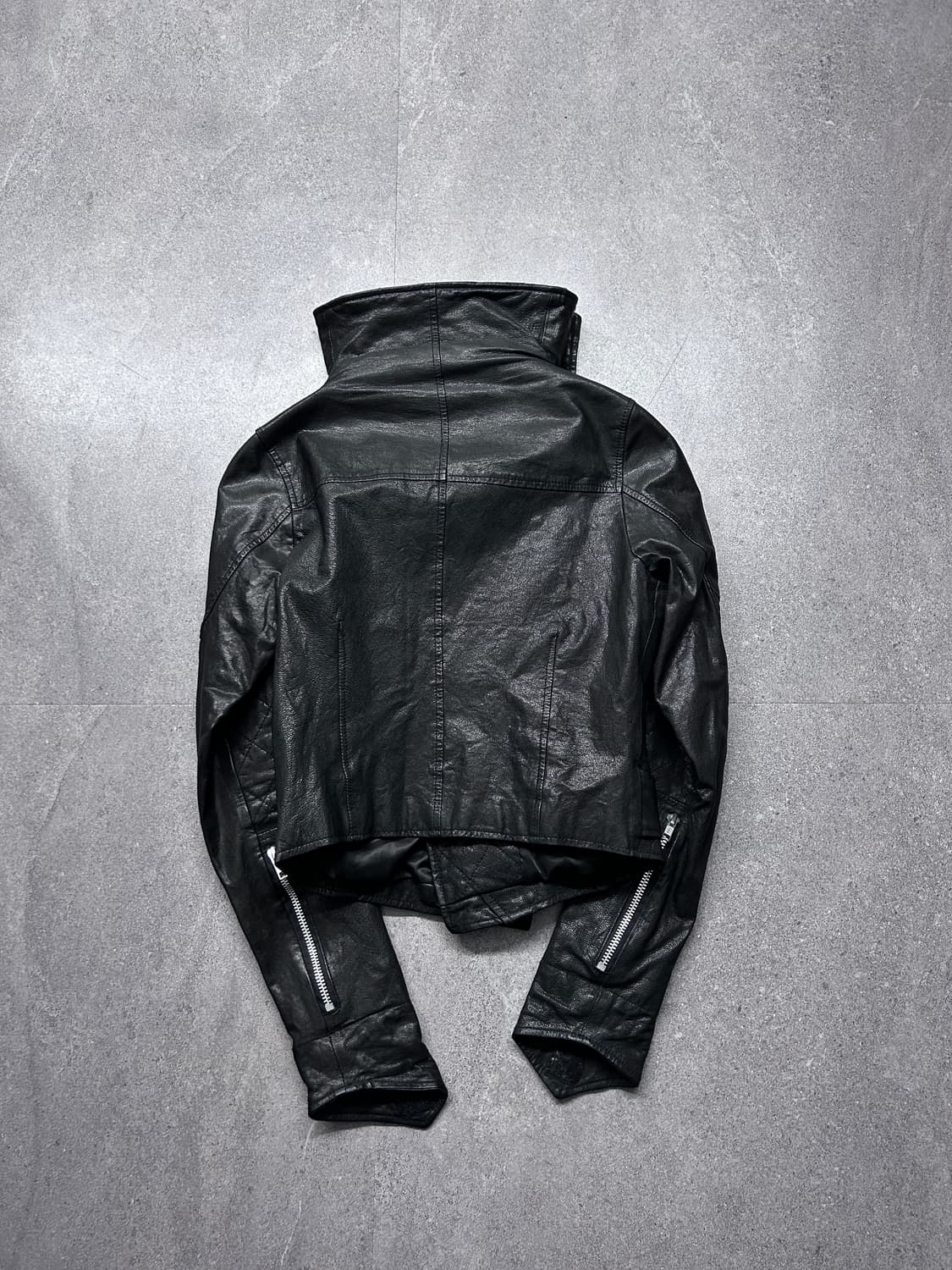 206 비대칭 사선 하이넥 램스킨 자켓 상품이미지6