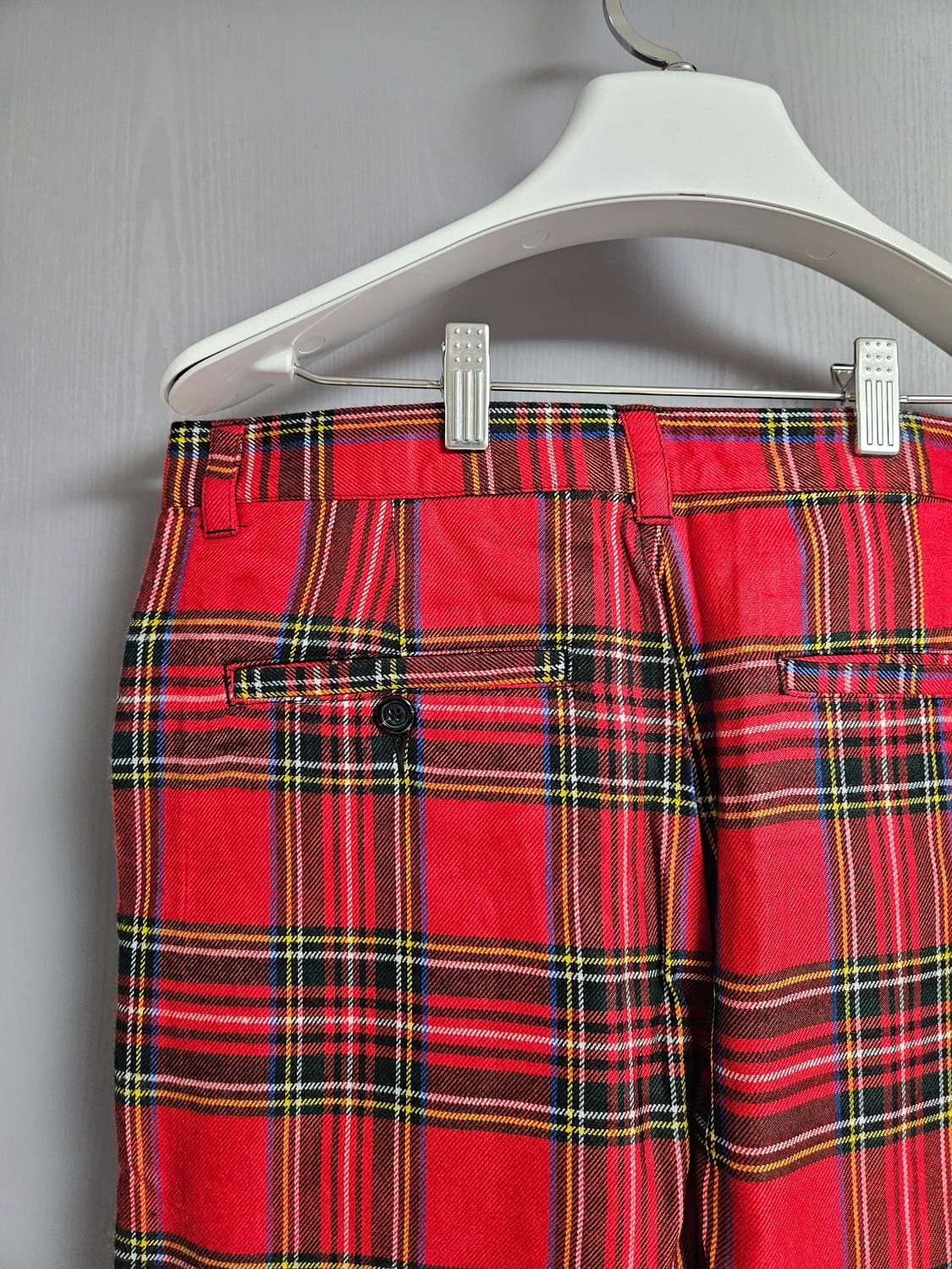 비바스튜디오 vivastudio 펑크 레드 타탄 체크 바지 M 새상품 상품이미지5