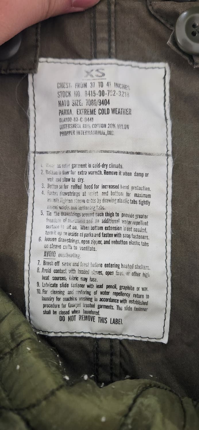 80s M-65 피쉬테일 파카 야상 xs 상품이미지3