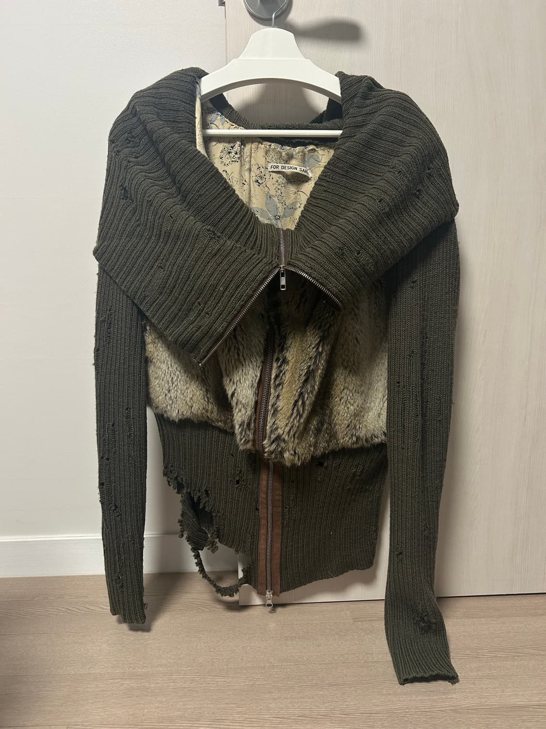 퍼 니트 콤비 자켓 상품이미지4