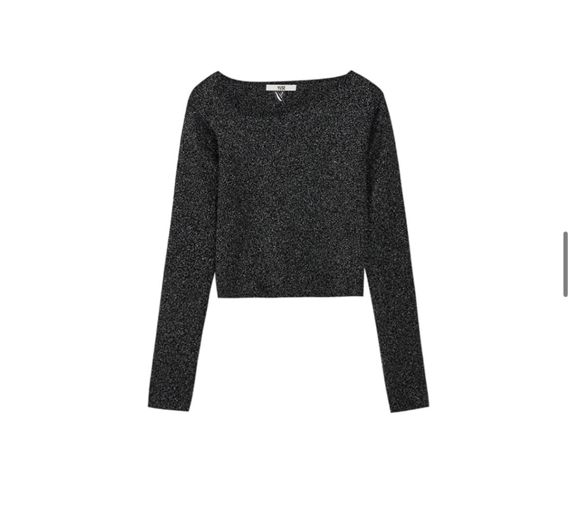 유즈 WAVE LINE GLITTER METAL KNIT TOP 상품이미지1