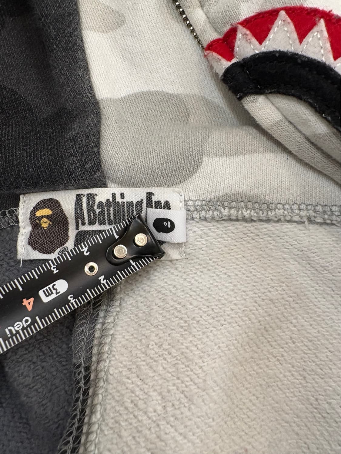 베이프 샤크 풀집 후디 블랙/화이트 카모 상품이미지4