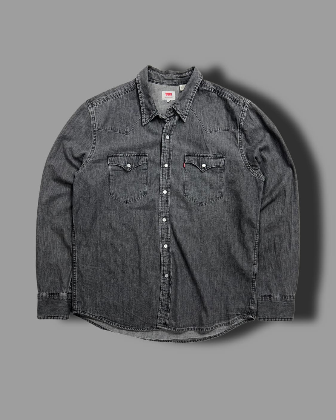리바이스 그레이 흑청 웨스턴 셔츠 L 상품이미지4