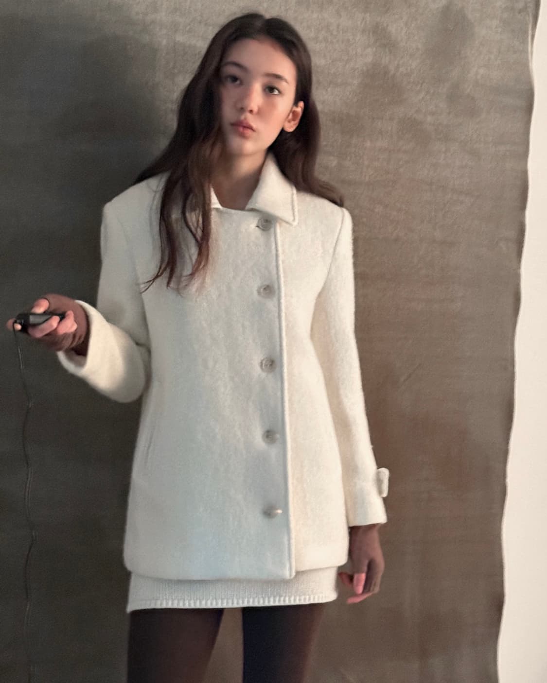 르베인 하프코트 아이보리 상품이미지2