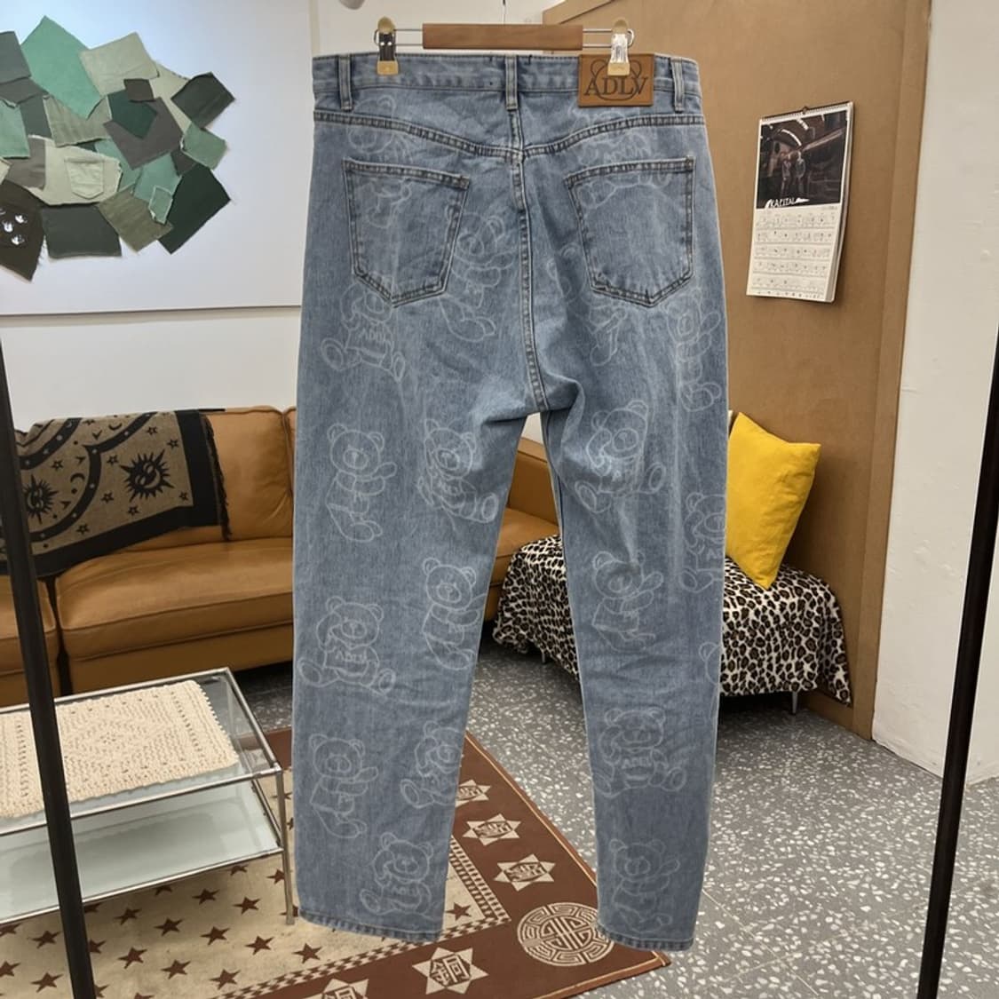 아크메드라비 빈티지 펑크 키치 베어패턴 연청 데님팬츠 3 C10365 상품이미지4