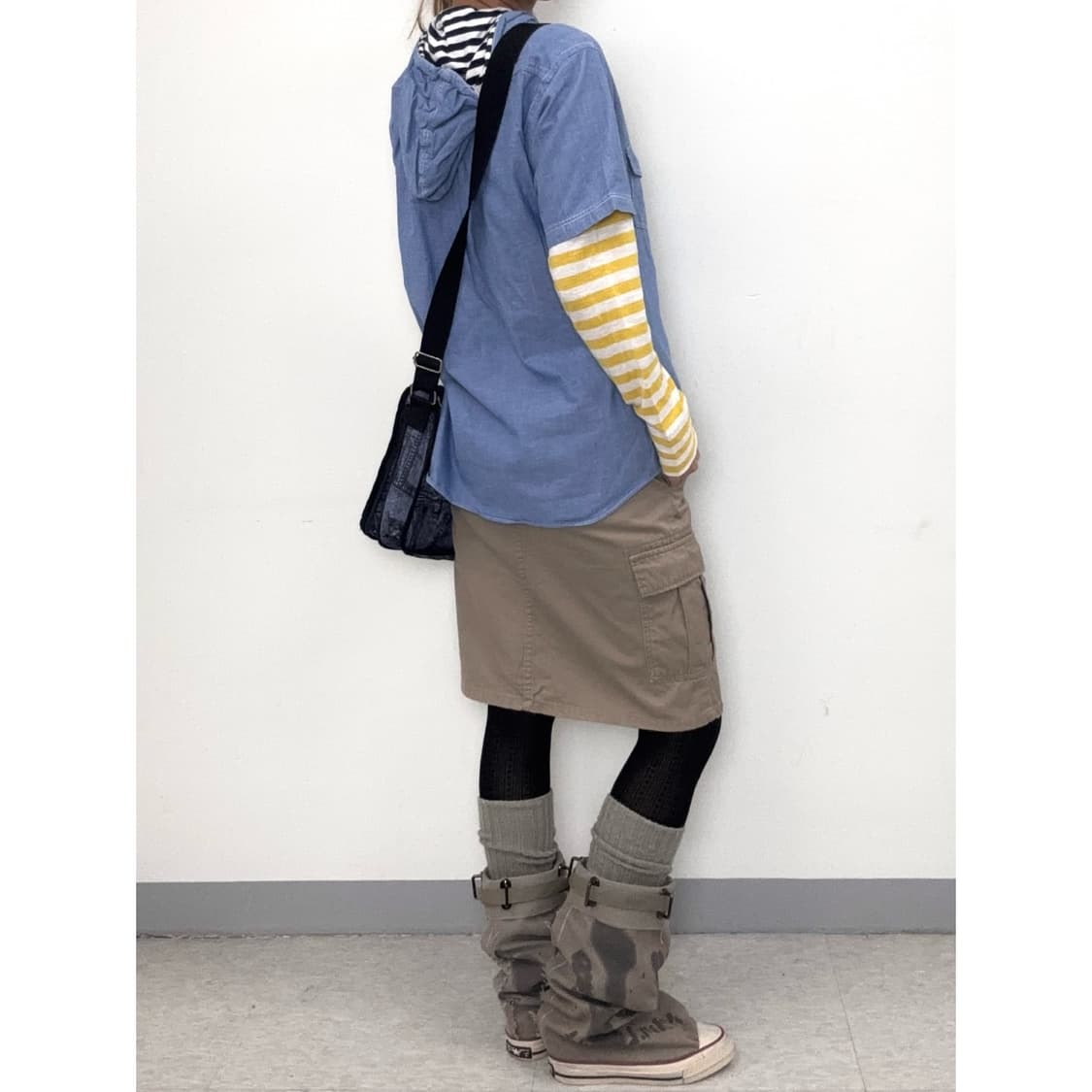 빈티지 데님 후드 셔츠 상품이미지3