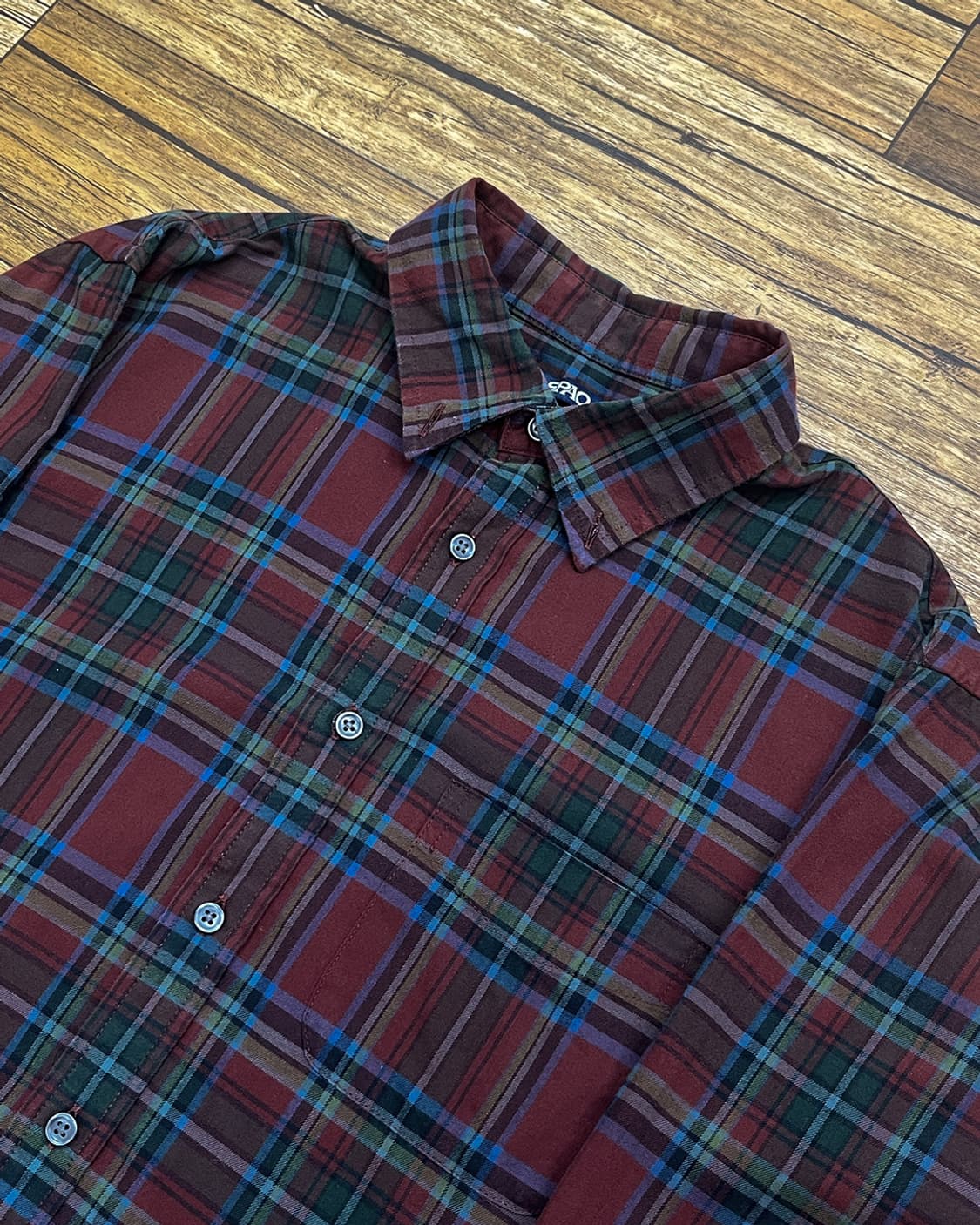 [ Secondhands ] 스파오 버건디 체크 셔츠 상품이미지3