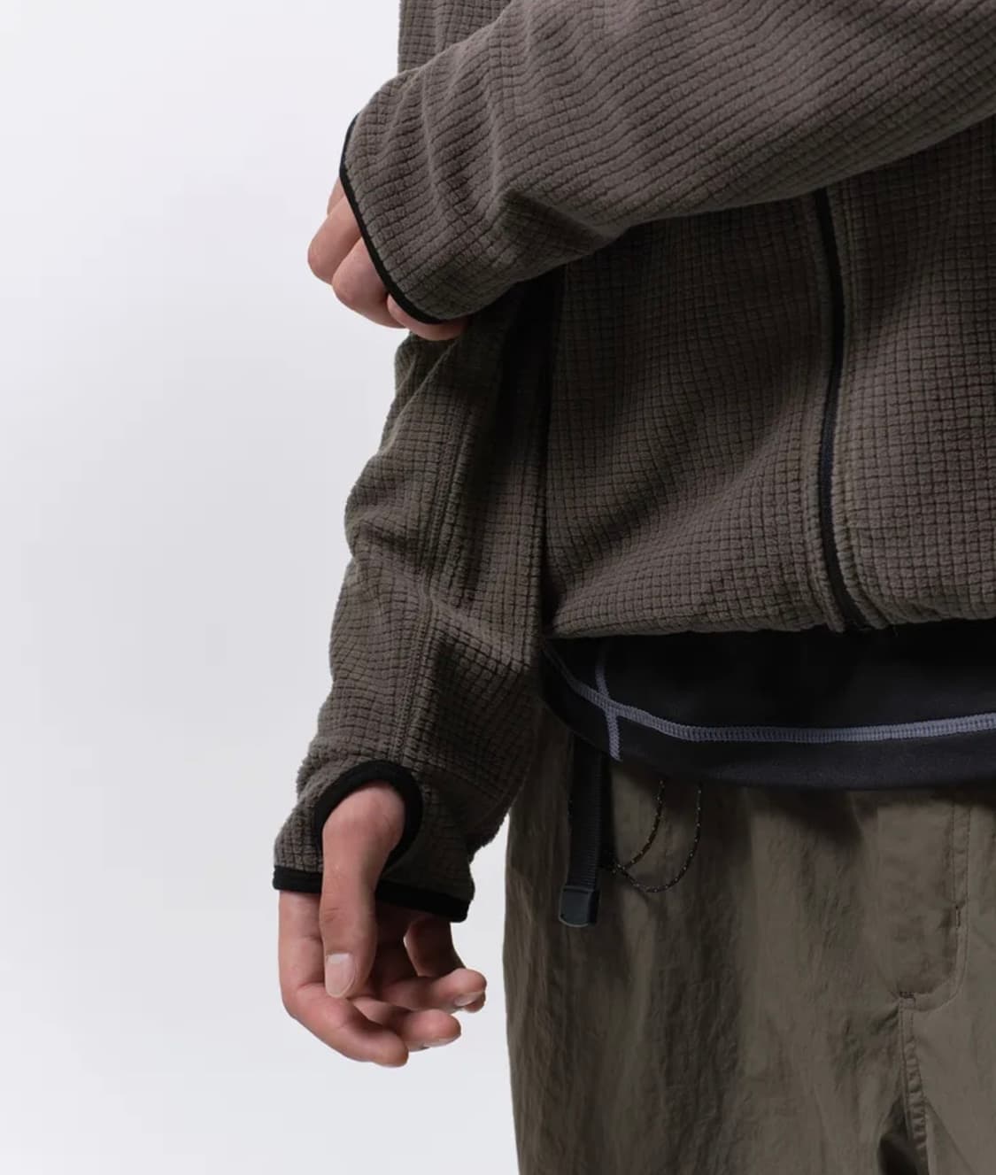 시티 레저 그리드 폴라 플리스 바라클라바 후디드 집업 [머드 그레이]  상품이미지6