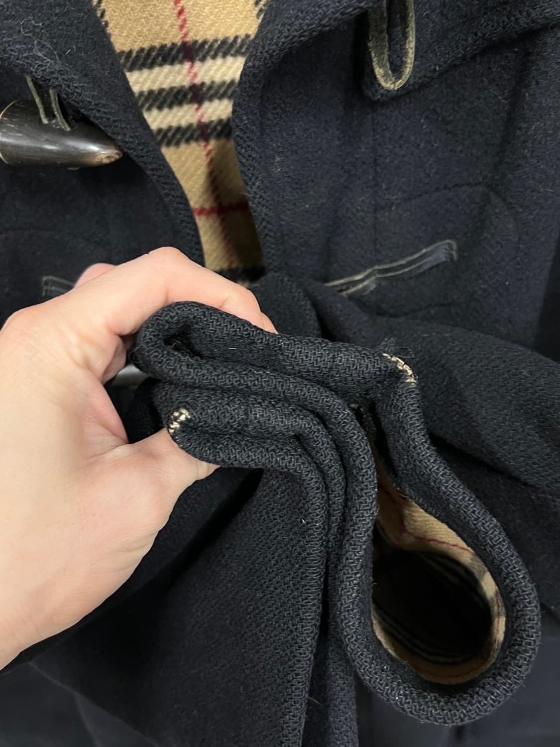 버버리 안감 체크 후드 떡볶이 코트 더플 코트 상품이미지8