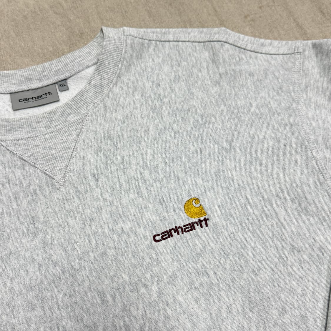 칼하트 에쉬헤더 오트밀 자수 맨투맨 XXL 상품이미지4