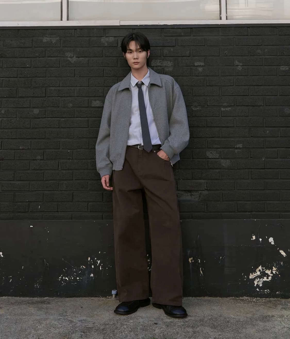 아워데이즈 사이드 턱 워시드 코튼 치노 팬츠 브라운 상품이미지7