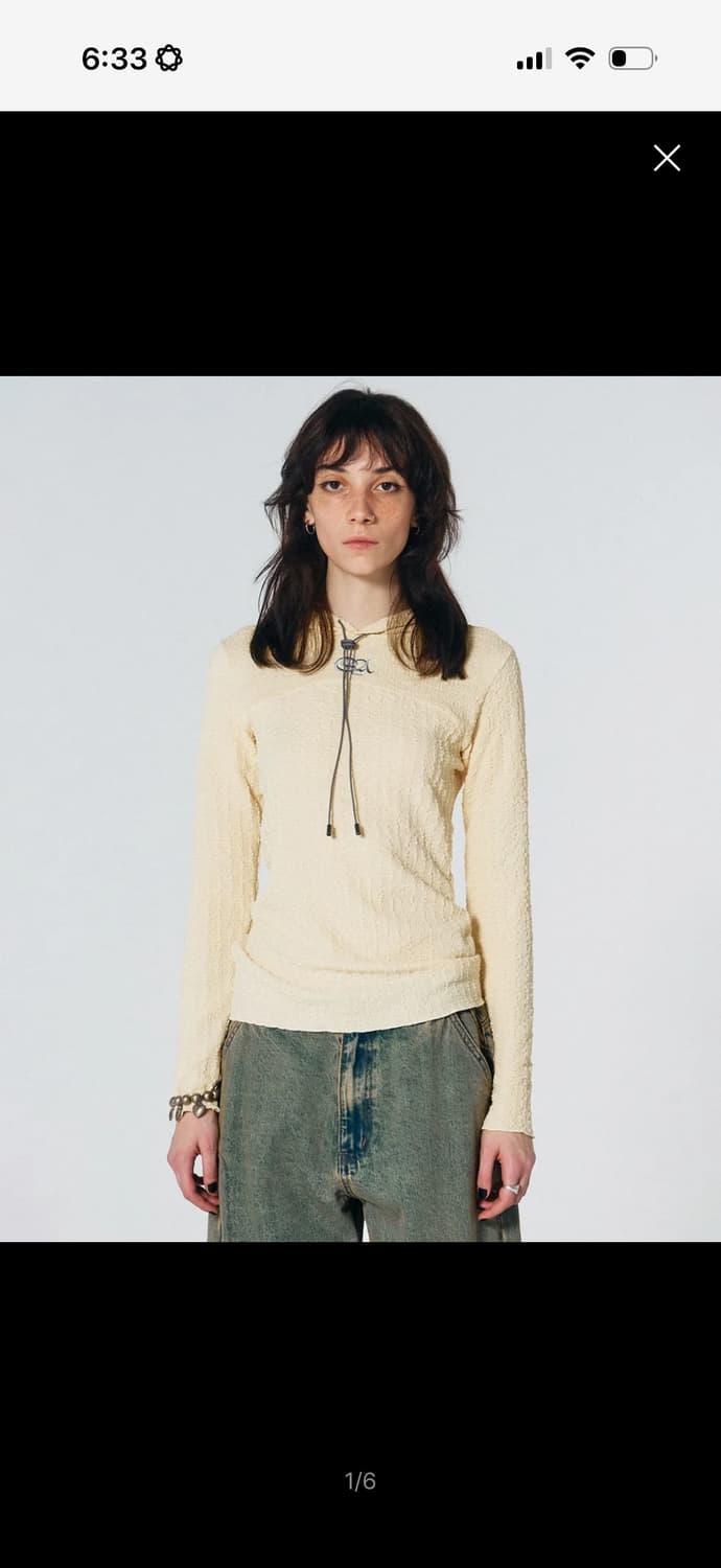 E-string Crinkle Hoodie Lemon 스컬프터 상품이미지1