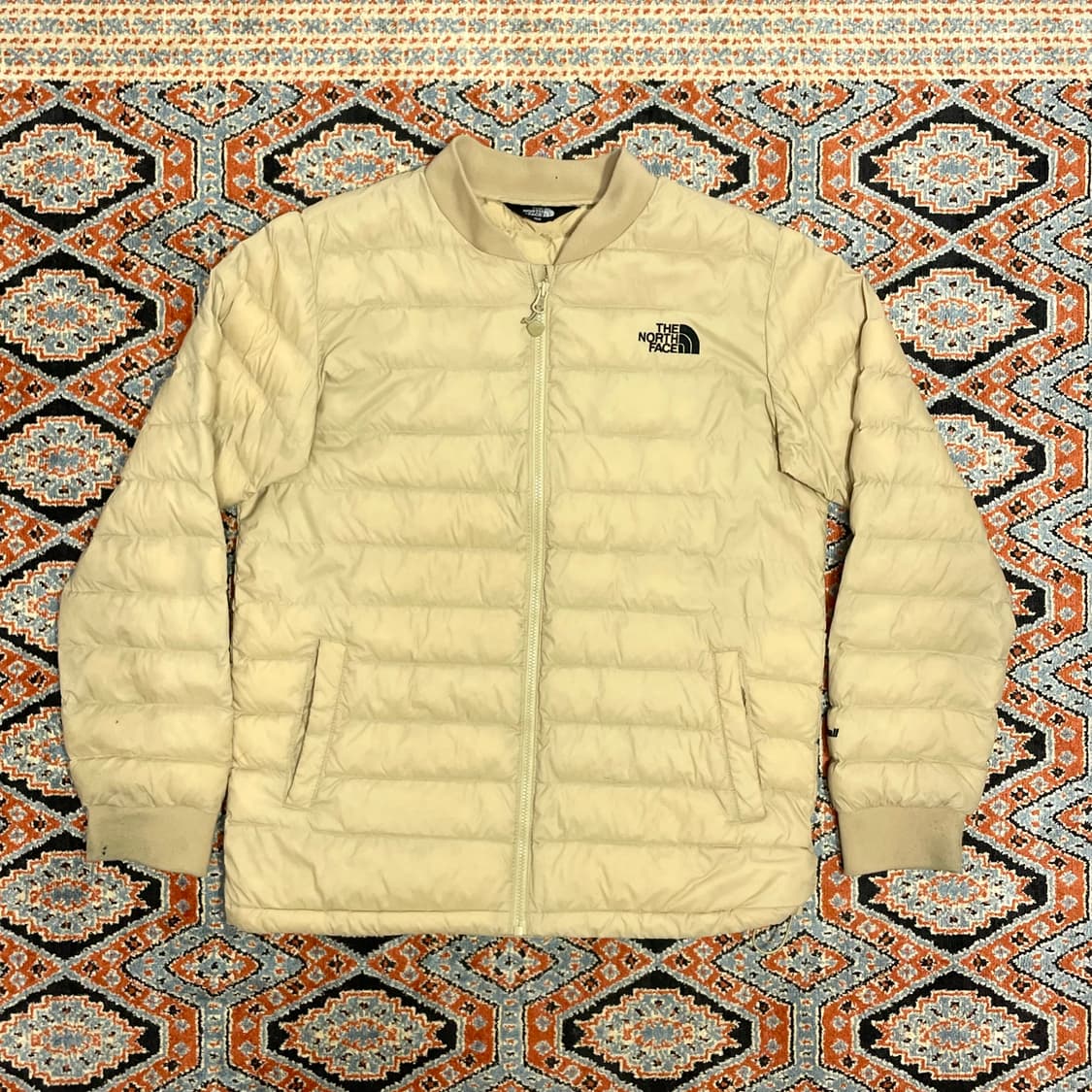 노스페이스 베이지 폴리 경량 패딩 점퍼 여성XS 상품이미지1