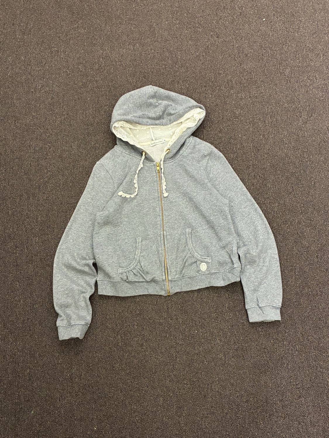 M)earth music 빈티지 여성 레이스 디테일 후드 집업 상품이미지4