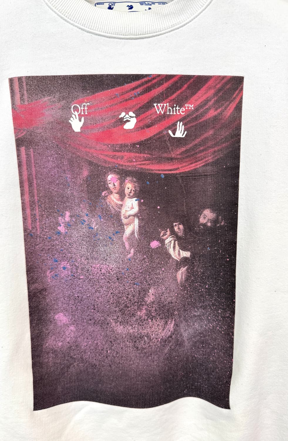 OFF WHITE 오프화이트 스프레이 카라바조 화이트 스웻셔츠 M 상품이미지3