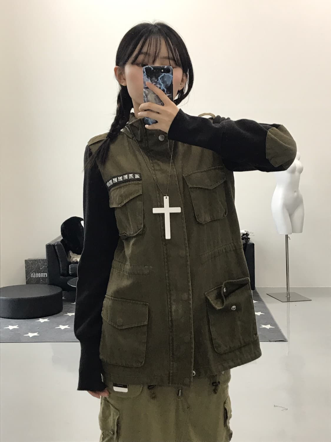 Glad News Khaki Skull militery jacket 상품이미지2
