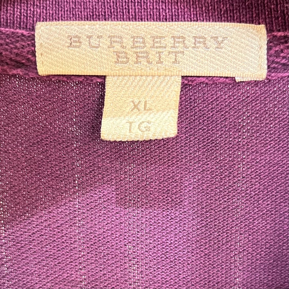 버버리 브릿 퍼플 피케 폴로 셔츠 XL 상품이미지5