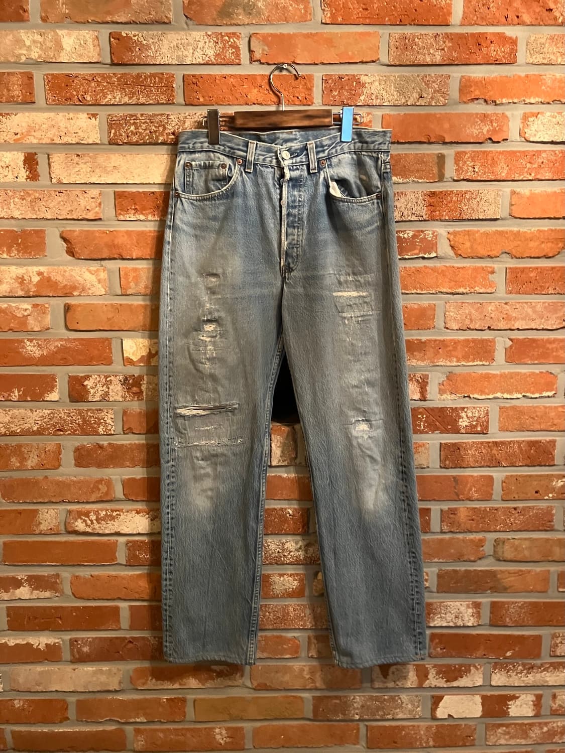 80s USA 빈티지 리바이스 501 데미지 데님 팬츠 상품이미지1