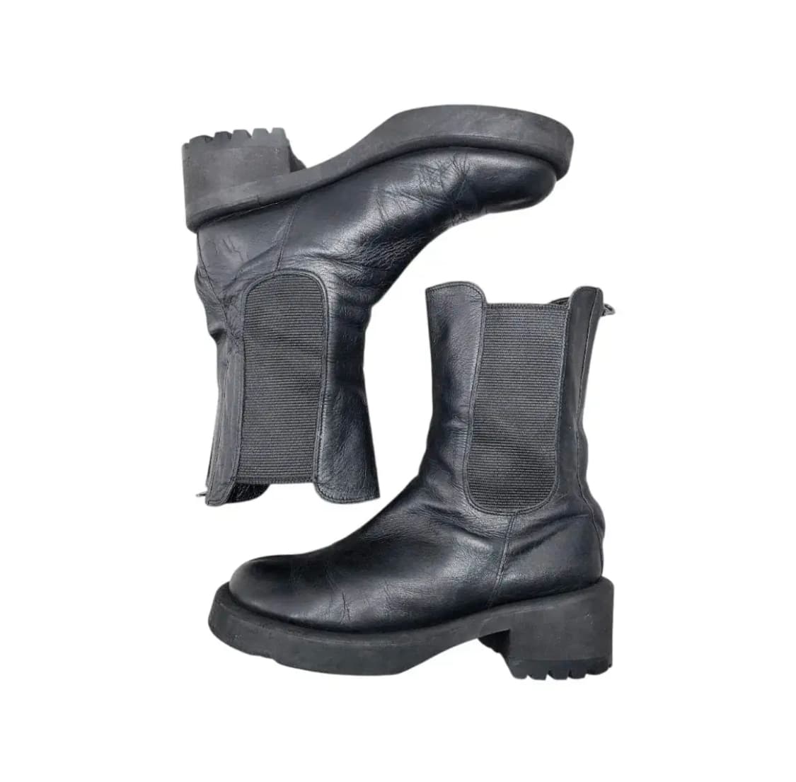 요지 야마모토 느와르 레더 첼시 부츠 상품이미지4