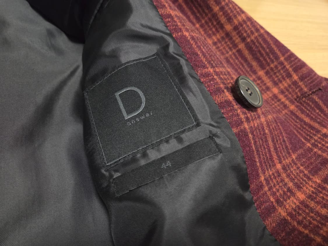 디앤써  오버사이즈 더블 브레스티드  체크 코트  상품이미지4