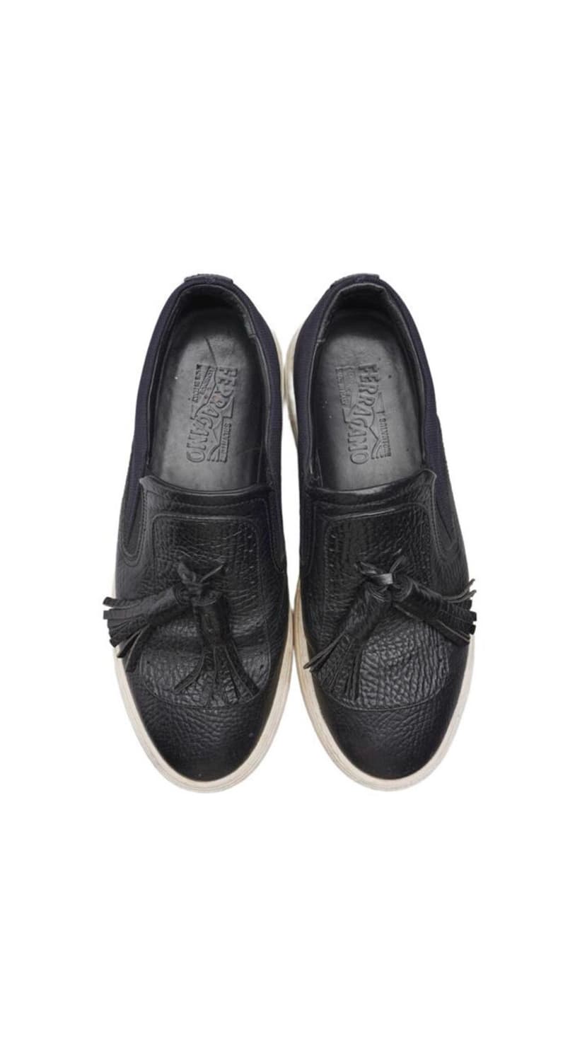 페라가모 레더 테슬 블랙 네이비 슬립온 260 상품이미지1