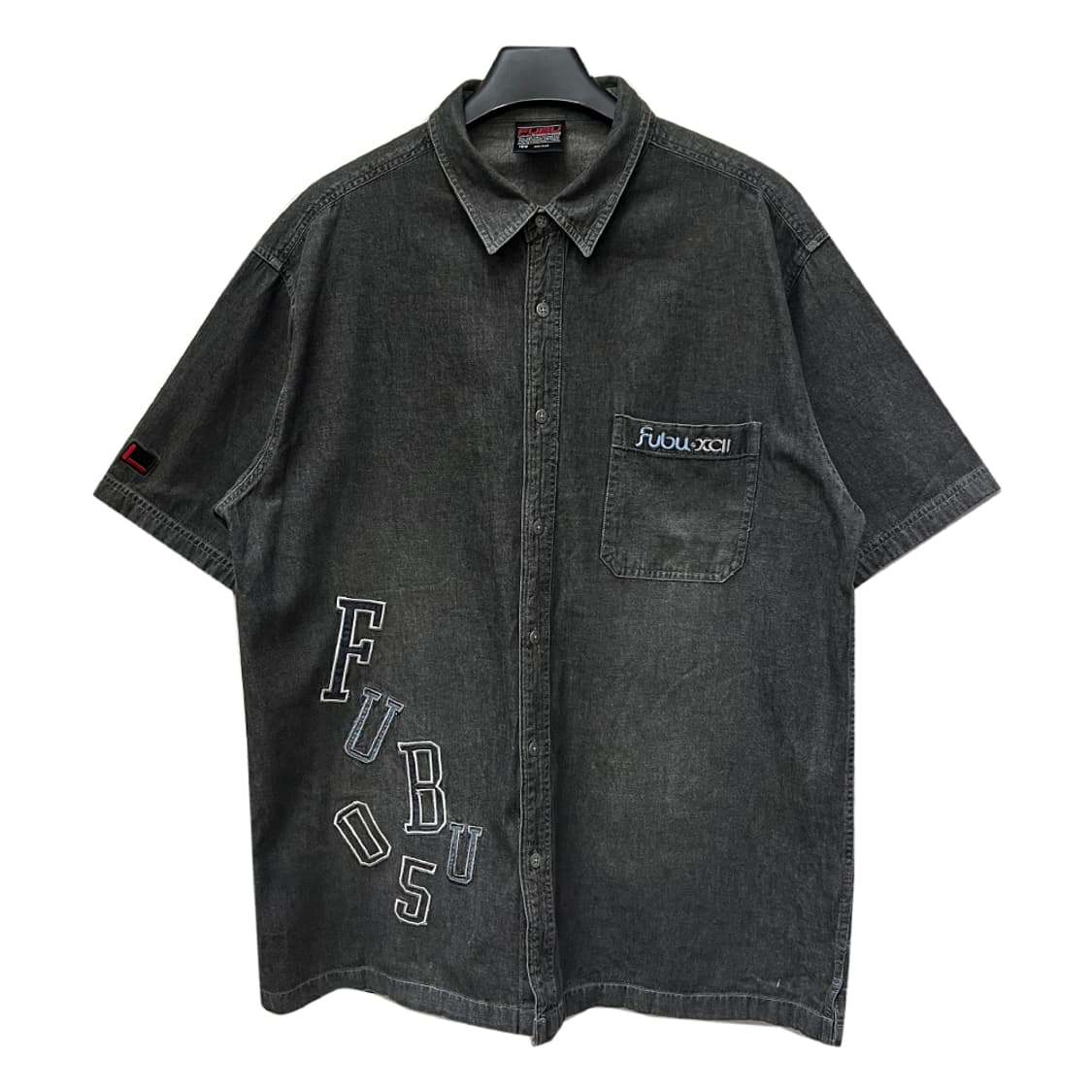 00s FUBU 후부 흑청 데님 반팔 셔츠 105 상품이미지1