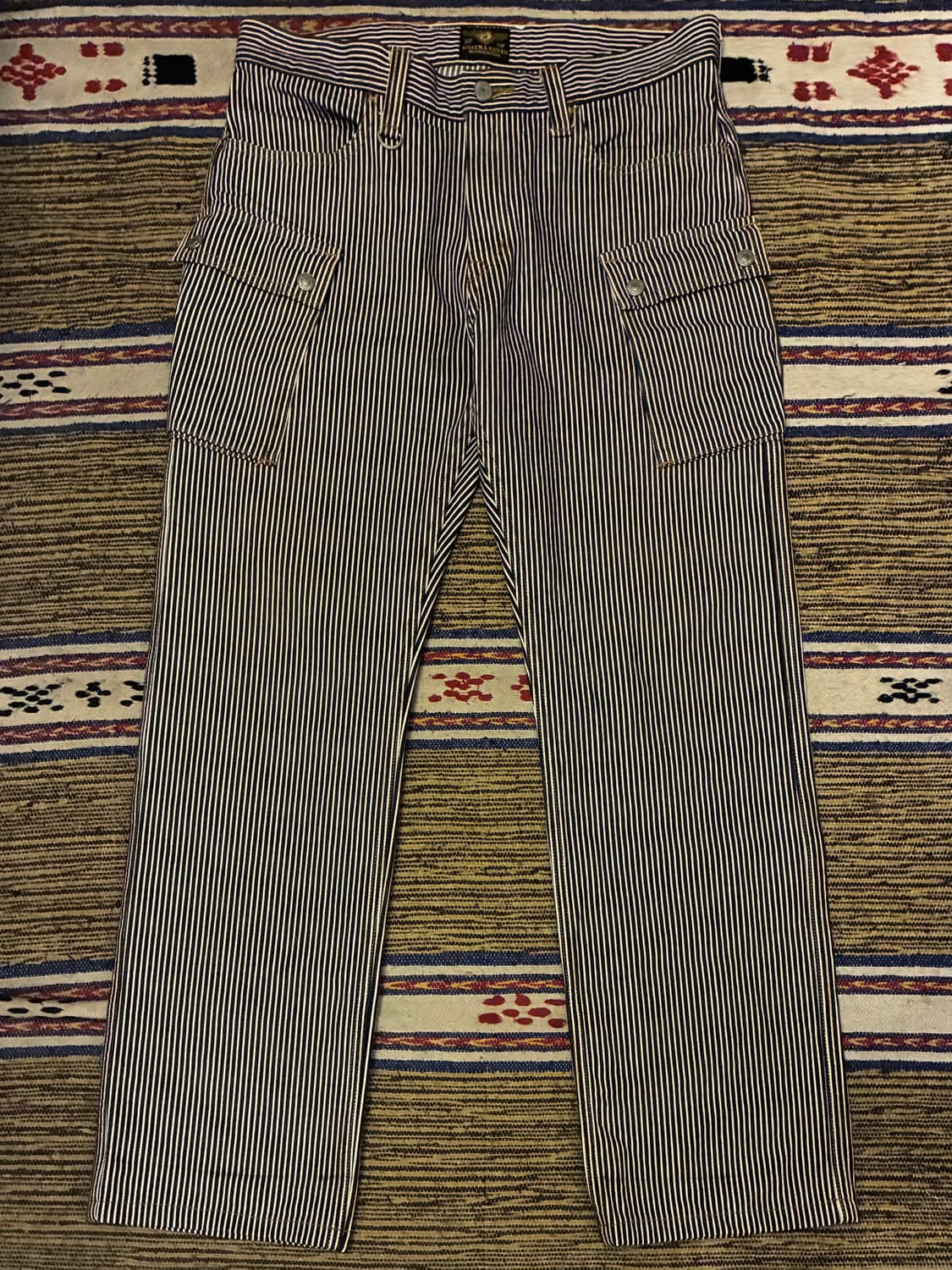 (31~32)코지마진즈 13oz 히코리 스트라이프 카고 데님팬츠 상품이미지2