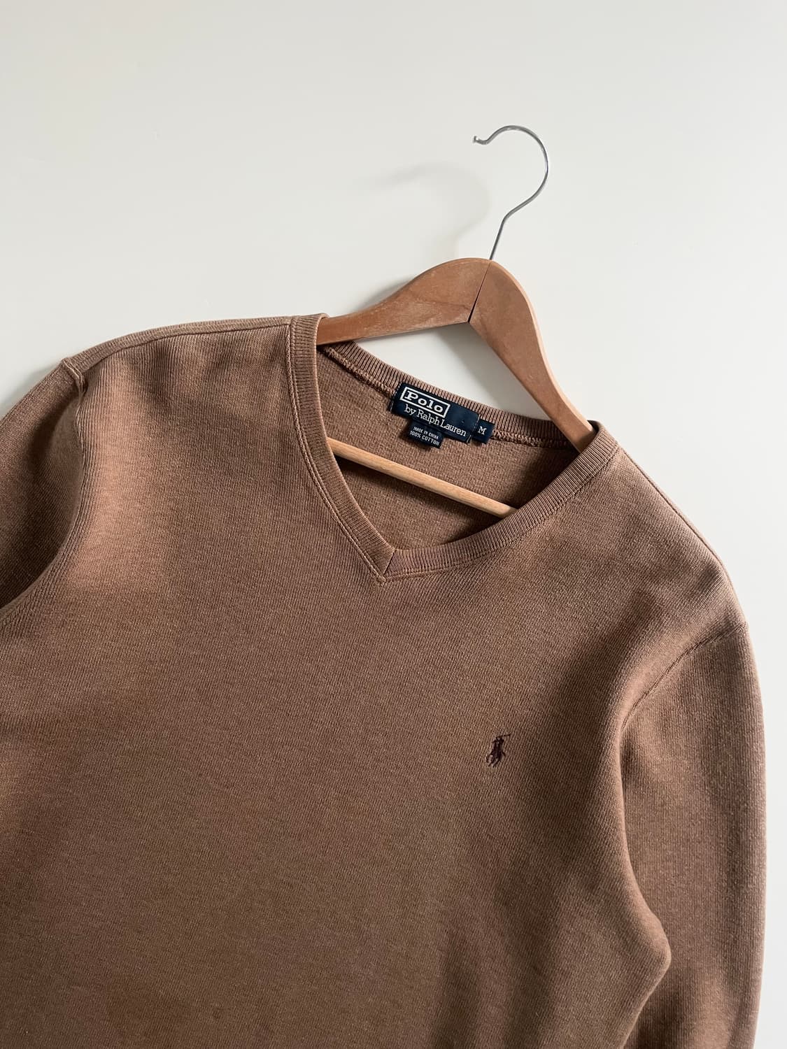 Polo 폴로 랄프로렌 딥베이지 코튼 브이넥 맨투맨 상품이미지4